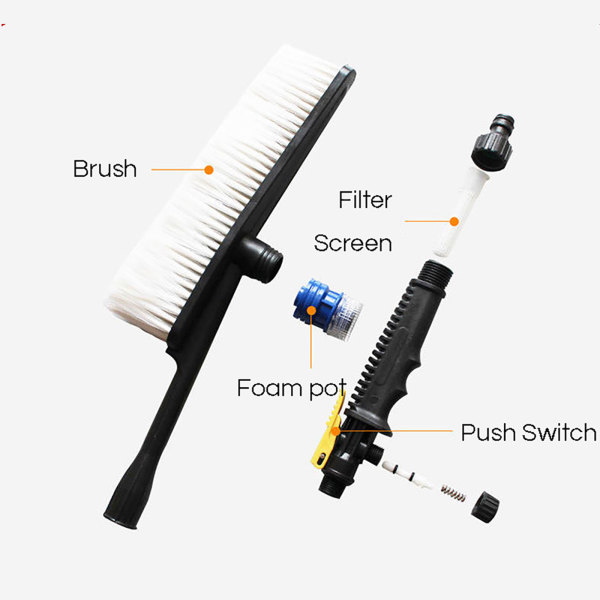 Portable High Pressure Car Washer Water Sprayer Hose Foam Brush Storage Case